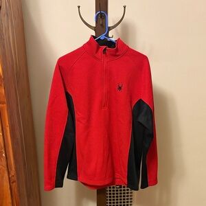 Spyder Quarter-Zip Woven Fleece Red L